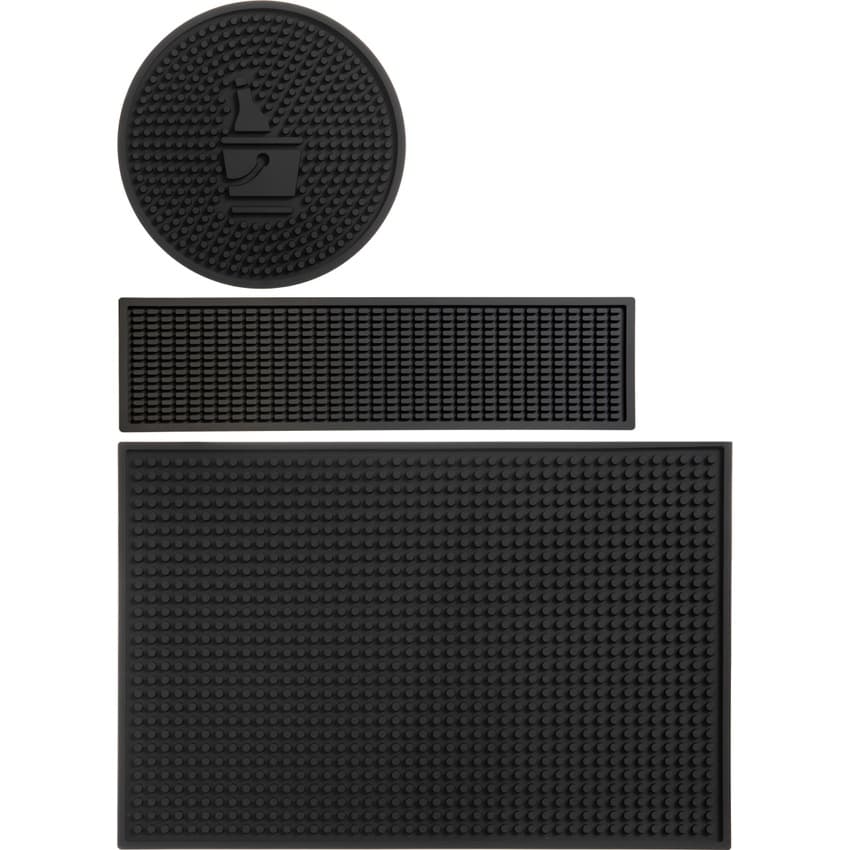 Kit Bar Mat Balde De Gelo + Bar Mat 38X10 + Bar Mat 45X30 Barman Bartender Escorredor Apoio de Copos