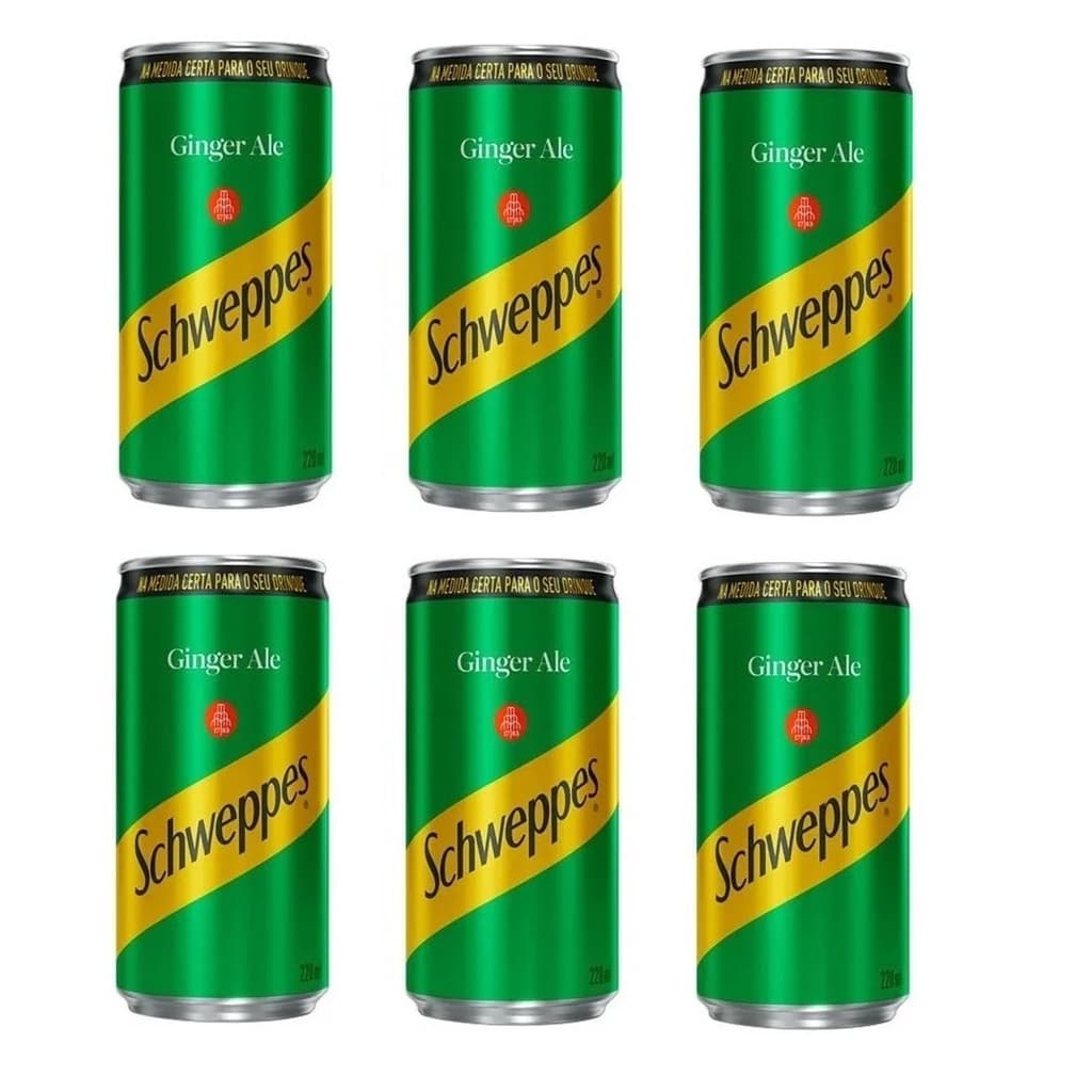 Refrigerante Schweppes Ginger Ale Lata 220ml Pacote com 6 unidades