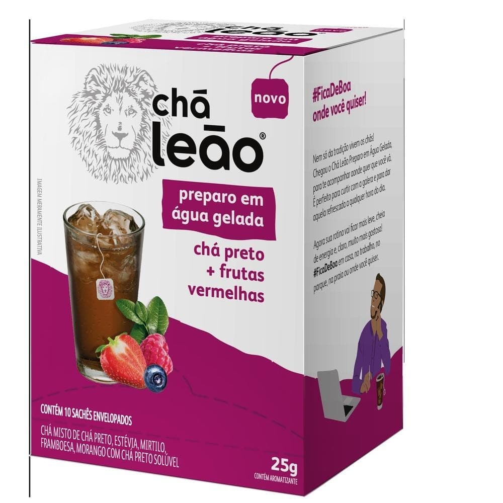 Chá Preto Frutas Vermelhas Gelado Leão 10Sachês