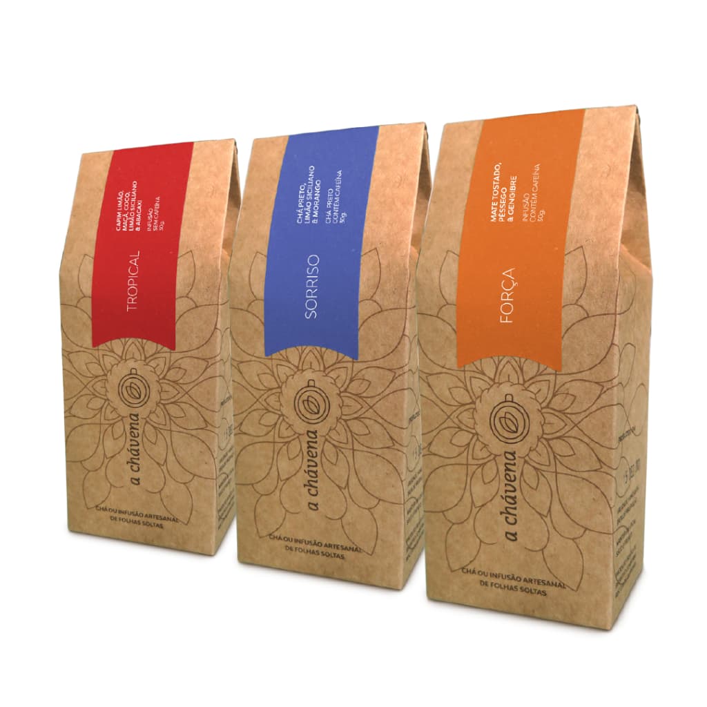 [KIT 3 chás gelados] Chás Gelados Naturais: Tropical, Força, Sorriso | Blends Artesanais