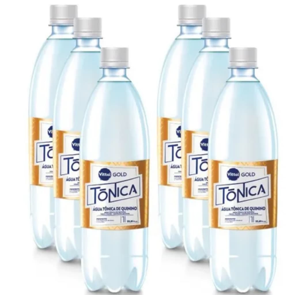 Kit 6 Água Tônica De Quinino Vittal Gold Garrafa 1 Litro