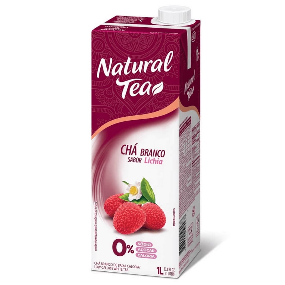 Chá Branco Sabor Lichia Natural Tea Chá Gelado Zero Açúcar 1 Litro