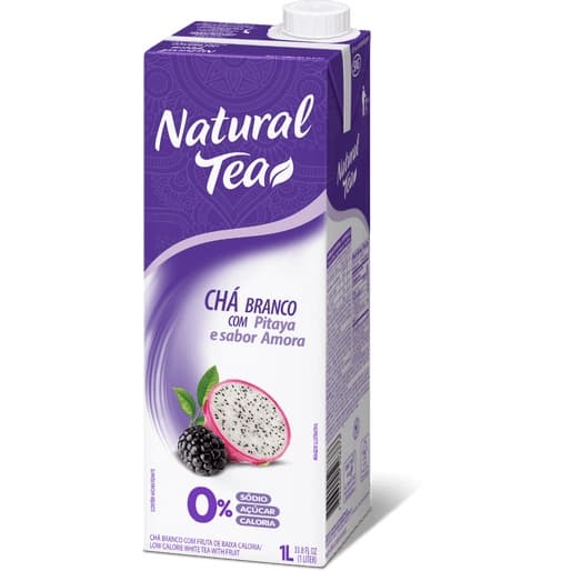 Chá Branco Sabor Amora Pitaya Natural Tea Zero Açúcar Chá Gelado 1 Litro