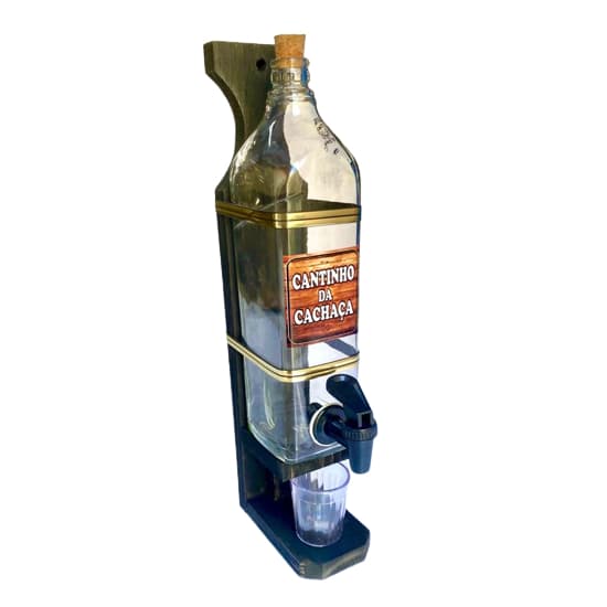 Pingometro Porta Cachaça Dosador de Bebidas com copo de acrilico Cantinho da Cachaça Rustico e Sofisticado em Pinus