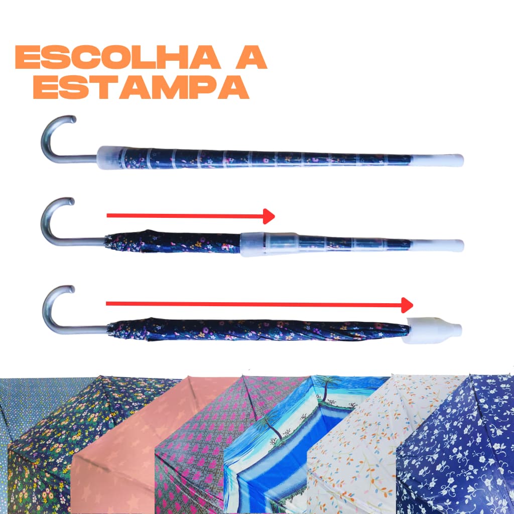 Guarda Chuva com Capa Protetora tipo copo coletor anti gotas Grande Reforçado Automático Resistente