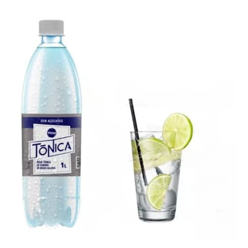 Água Tônica Quinino Zero Açucar Vittal Garrafa 1l Kit C/6