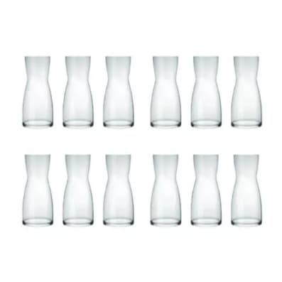 Jogo Jarra Decanter 12 Unidades 500ml Água Vinho Suco De Vidro Transparente Mesa Posta Lembrancinha