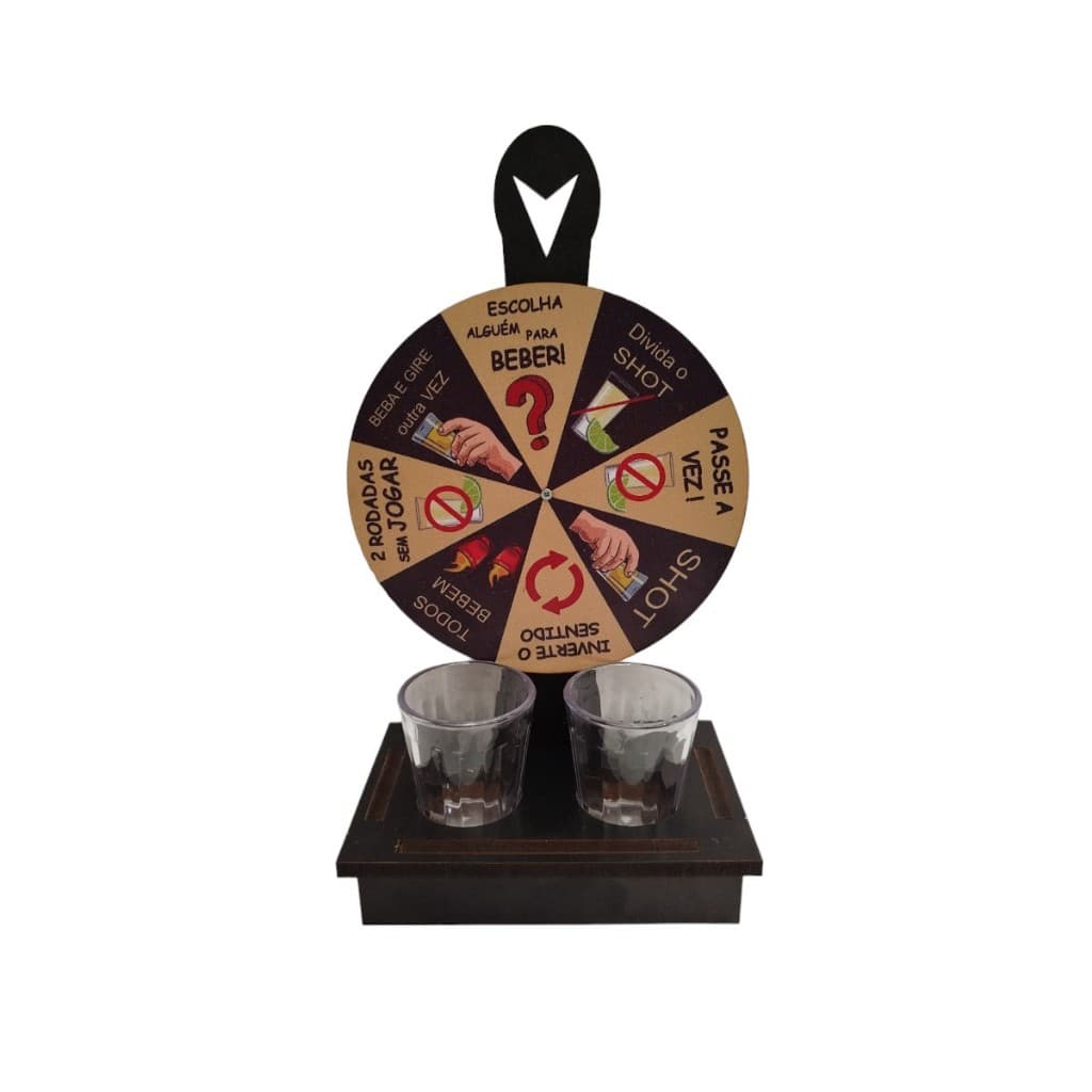 Jogo Roda Shot Roleta Tequila Cachaça Roleta Drink Divertida Shot Pinga Cachaça