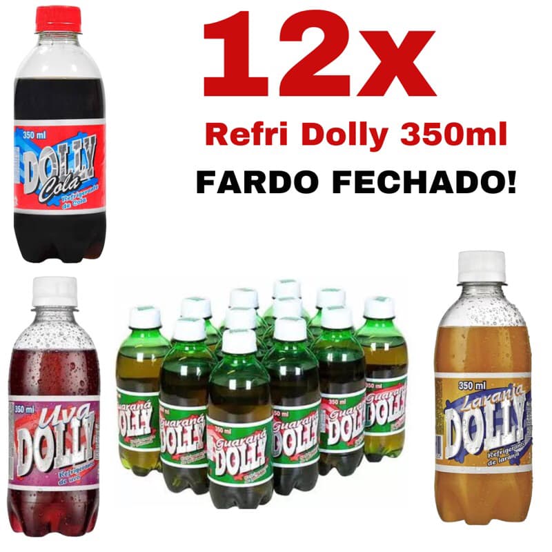Fardo 12 unid Refrigerante Dolly 350 Ml Sabores_ Refrigerantes Kit Lanche escolar Bebidas