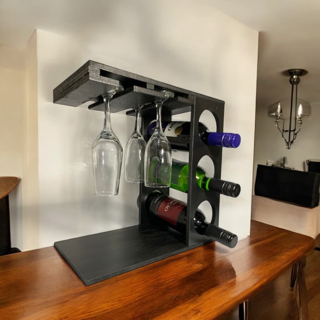 Adega com Suporte para Taças e Garrafas - Design Moderno