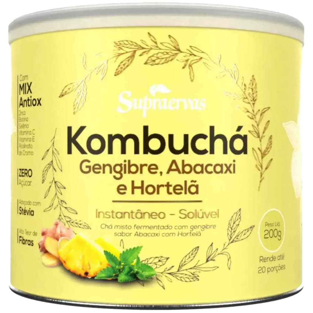 Kombucha Gengibre, Abacaxi E Hortelã