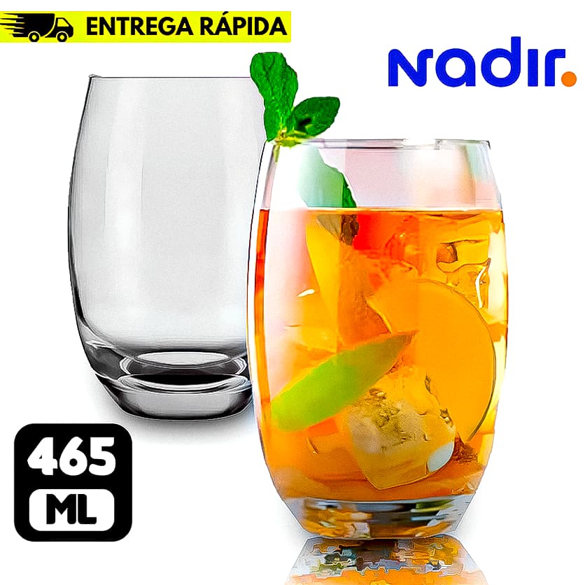 Copo SM Aruba Long Drink 465ml Copo Para Drinks, Água, Suco, Bebidas - Vidro Temperado Copo Nadir
