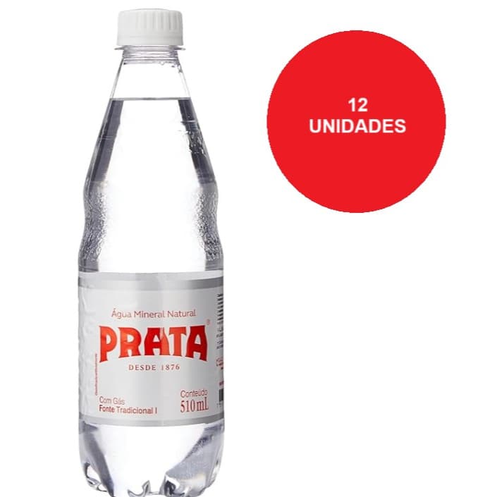 Garrafa de Água 510ML Mineral Com Gás Prata 12 Unidades -  Água com Gás