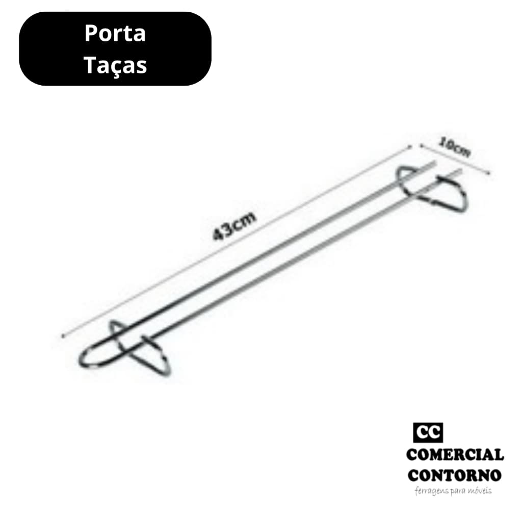 Porta Taças 43cm para Armário ou Bar Suporte Organizador de Taças