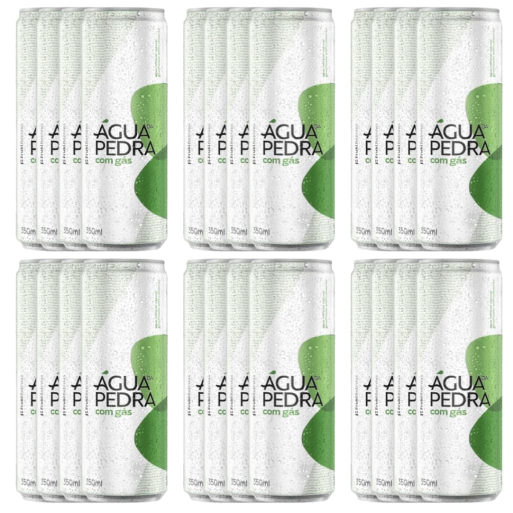 Água Mineral Com Gás Lata Leve Água Da Pedra Fardo 24 Unidades De 350ml