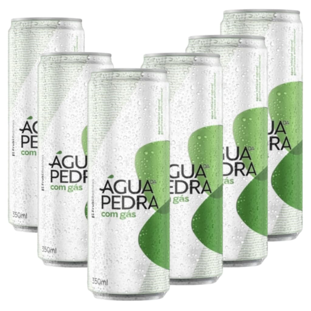 Água Mineral Com Gás Lata Água Da Pedra Fruki 6 Unidades De 350ml