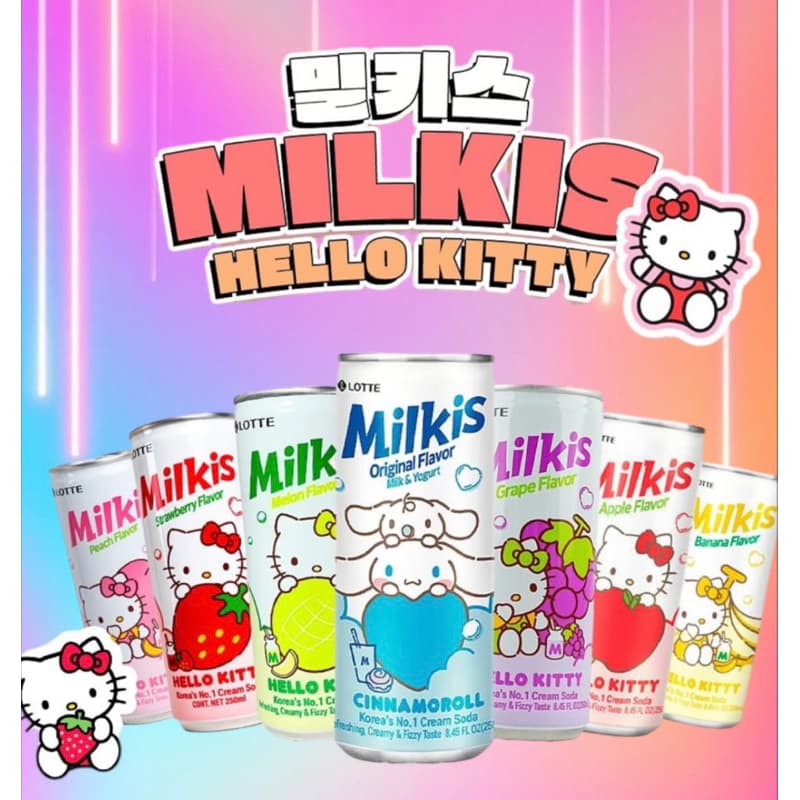 Refrigerante de Leite Milkis Refrigerante Hello Kitty Importado Bebida importado