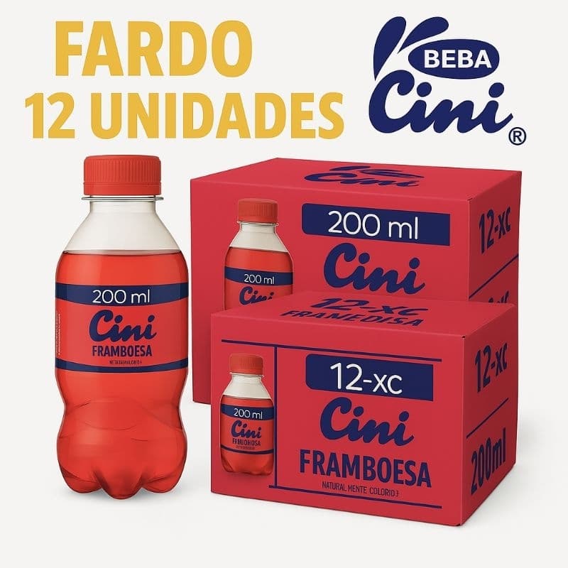 Refrigerante Cini Framboesa fardo de refrigerante 12 Unidades De 200 Ml Gasosa Cini