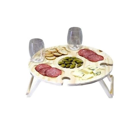 Petisqueira Redonda luxo + 2 Taças Bandeja com suporte para taças 24cmx24cm