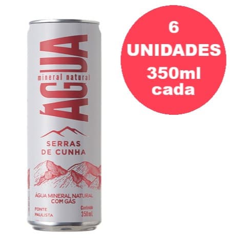 Lata de Água Mineral Com Gás 350ml 6 Unidades - Serras de Cunha - Água com Gás