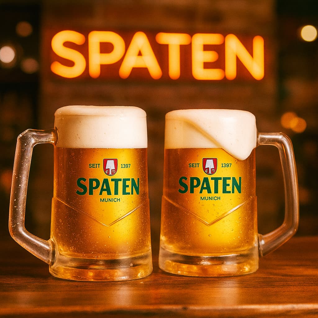 Jogo De 2 Canecas Spaten de Vidro Para Cerveja Caneca Chopp 400mL - Ruvolo