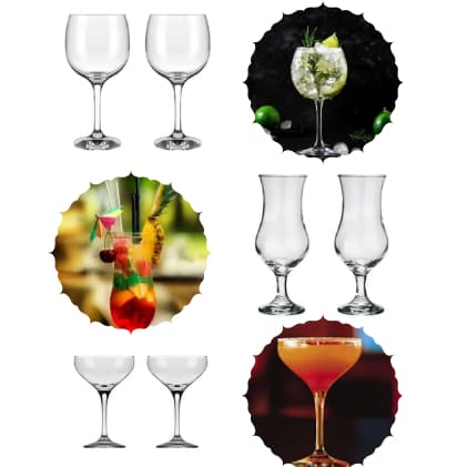 Kit 6 Taças Drink  2 Taças Gin Tônica 7948 Nadir  2 Taças Mistic 7448 Nadir 2  Taças Coquetel 7928 Nadir)