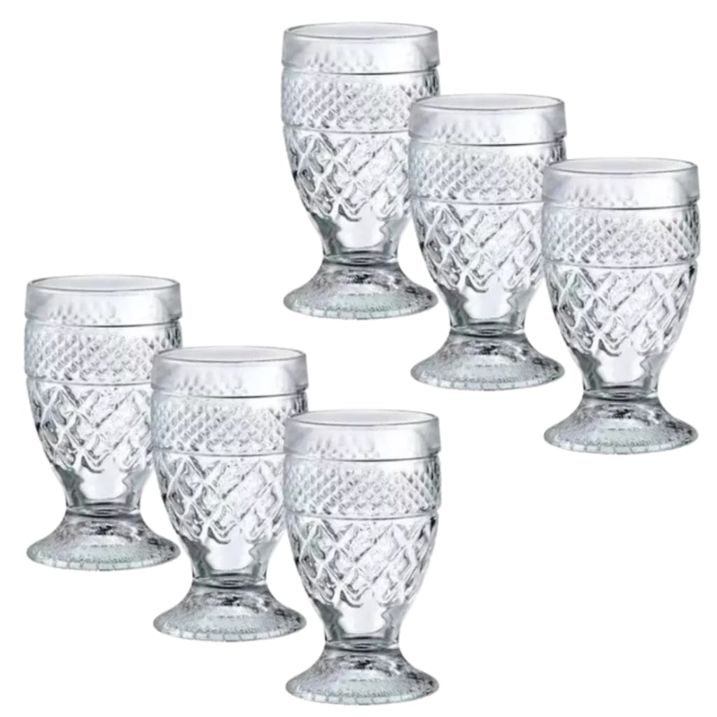Taça Barroco Vidro Taça de Vidro Taça de Vinho Kit 6 Taças de Vidro