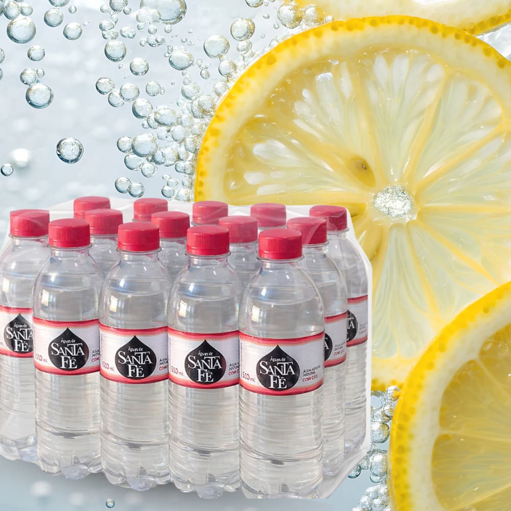 Água Mineral Santa Fé 510 ml Com Gás e Sem Gás Fardo c/12 Unidades Hidratação Em Cada Gole