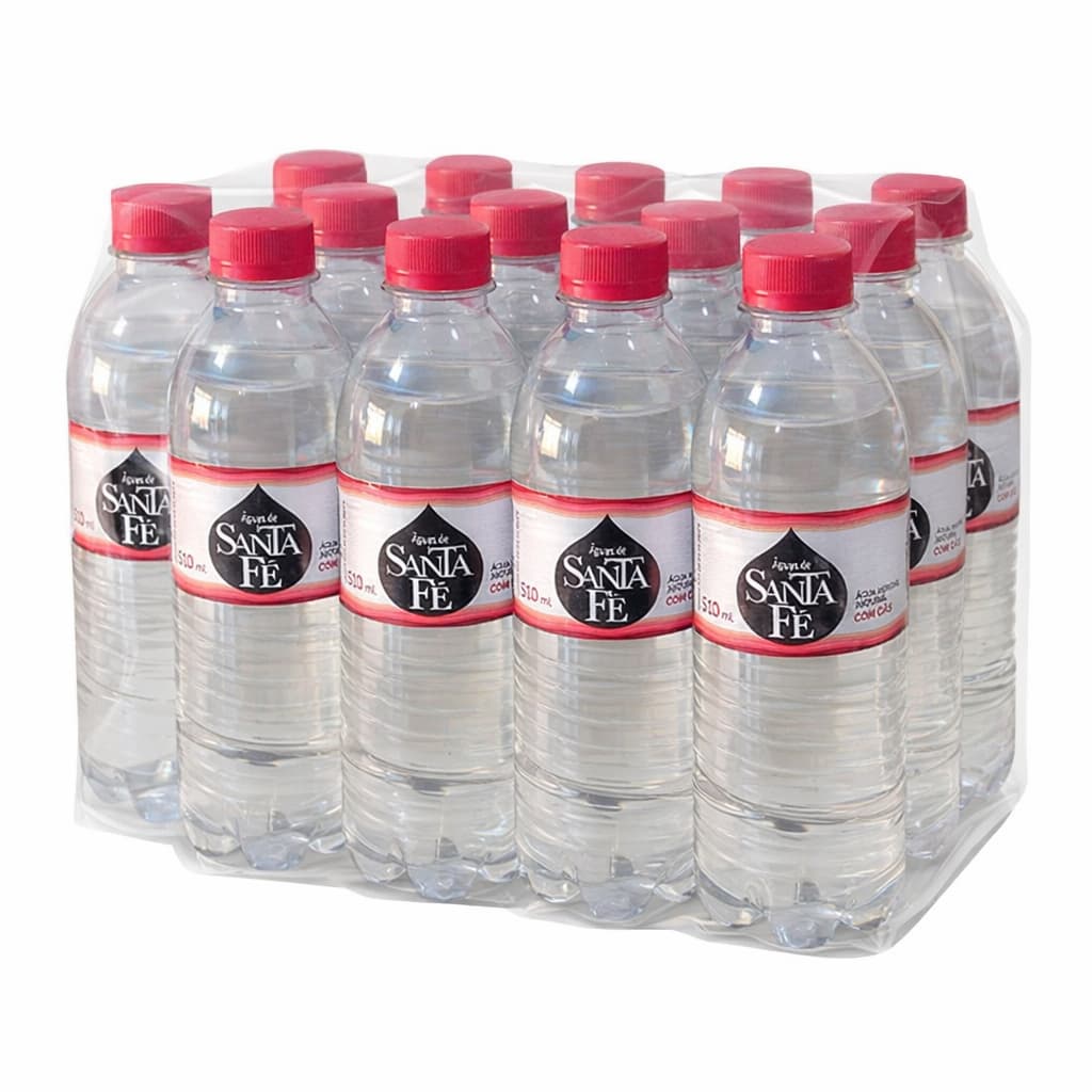 Água Mineral Santa Fé 510 ml Com Gás e Sem Gás Fardo c/12 Unidades Dia a Dia