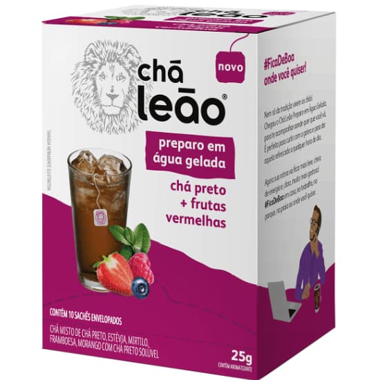 CHA GELADO LEAO CX10 SACHES CHA PRETO/FRUTAS VERMELHAS - LEAO