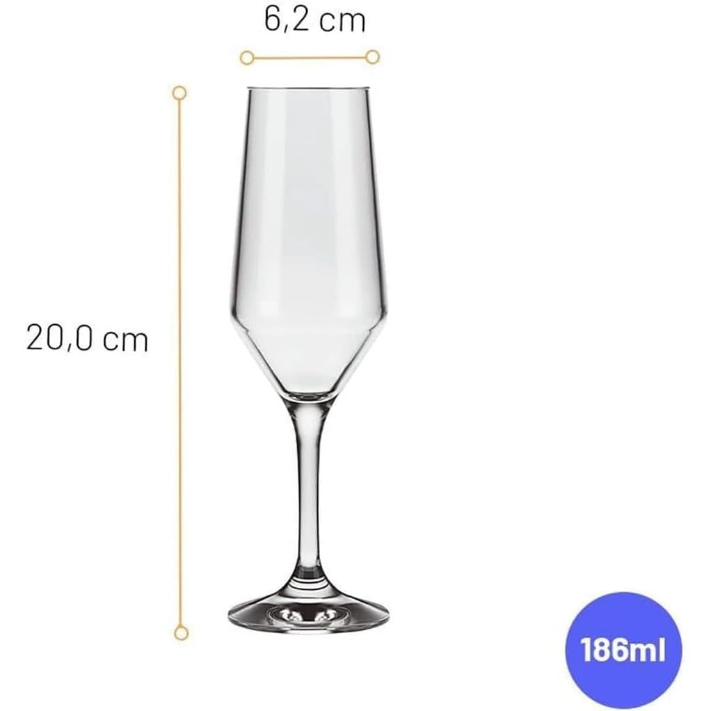 Taças De Champanhe Vidro Taça Espumante Vidro Taça Sm Buffet Nadir Figueiredo 186ml Kit 2/4/6 Unid