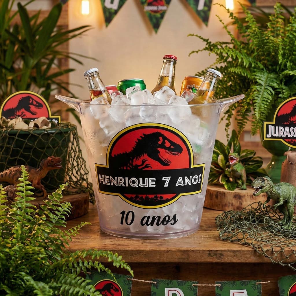 Kit 10 Baldes de Gelo Fosco Eco 5L Personalizado para Festa Evento Balada Aniversário Bar Não Quebra