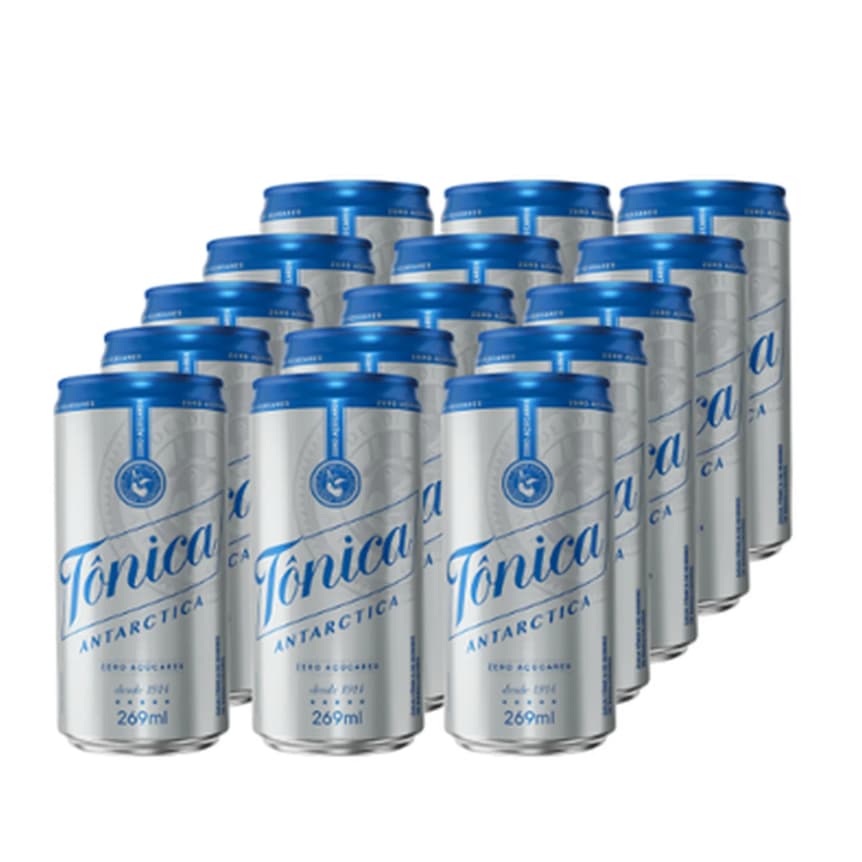 Água Tônica Antarctica Zero Açúcar Lata 269ML Caixa 15 unds