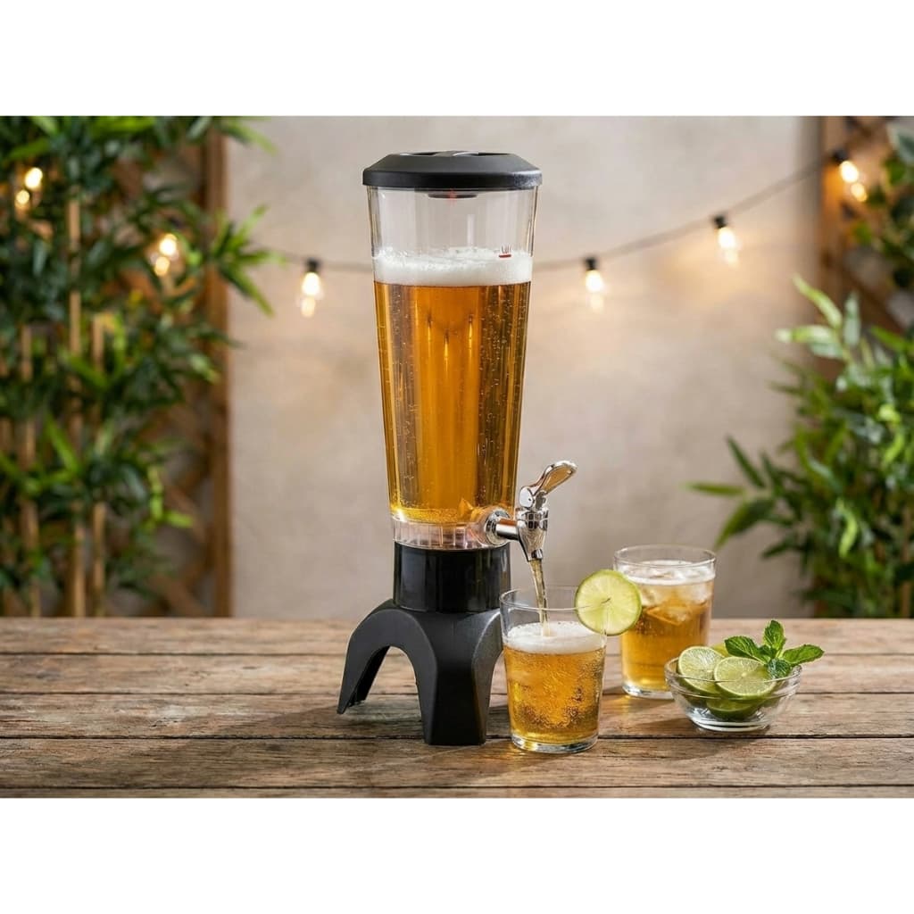 Chopeira Acrilico Torre de cerveja com caixa de som via bluetooth led colorido 3L