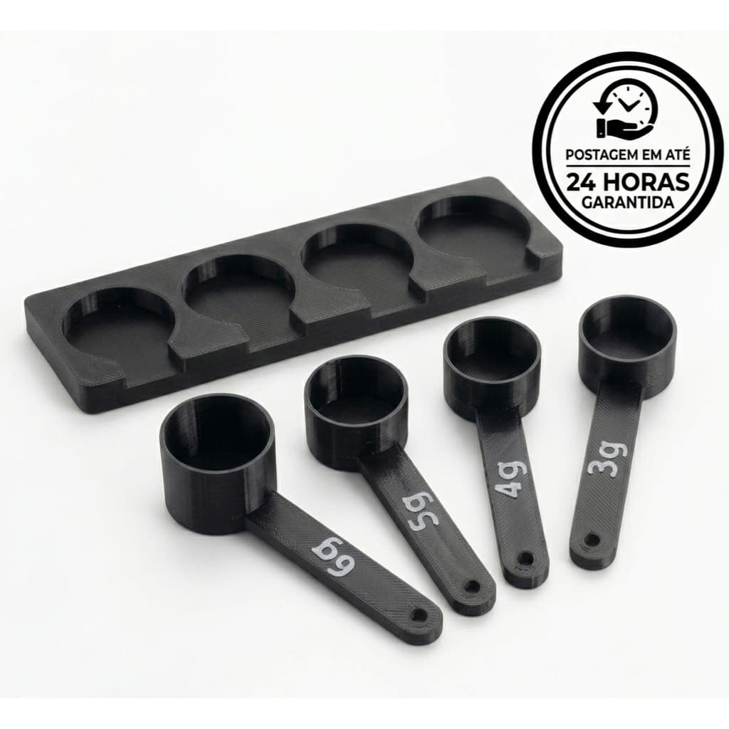 Colher Dosador Medidor Scoop de Cretina 3g 4g 5g 6g  e Suporte Dosador