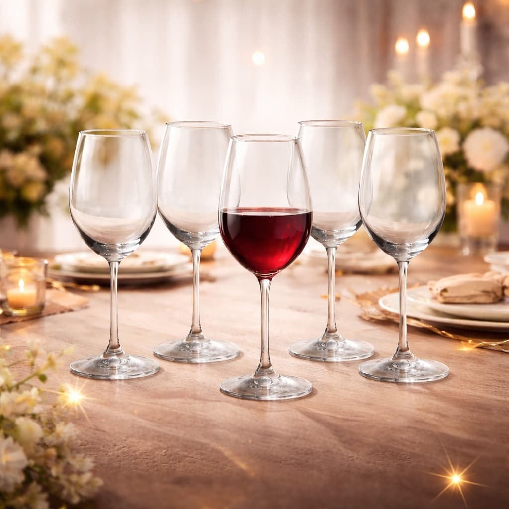 Jogo 6 Taças de Cristal 615ml Taça de Vinho Elegante Premium Transparente Mesa Posta Jantar Luxo Taça Grande para Vinho.