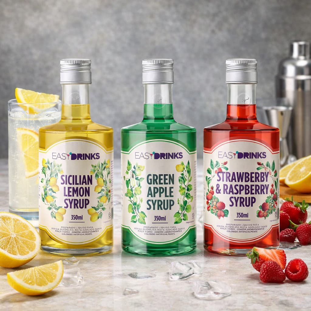 EasyDrinks Xarope Todos os Sabores para Drinks Soda Italiana Syrup Easy Drinks 350ml