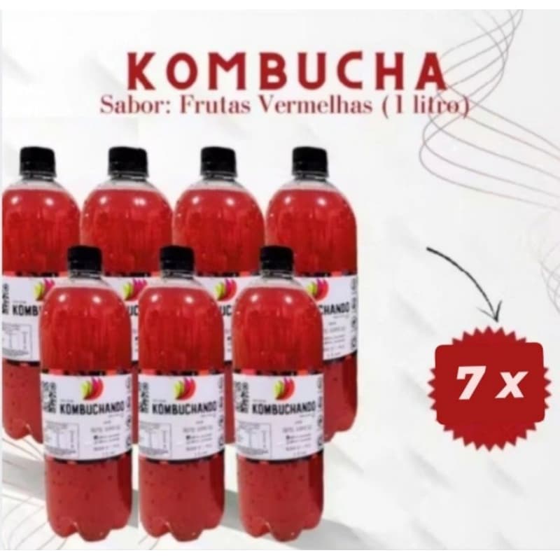 7x unidades 1 litro de kombuchá artesanal