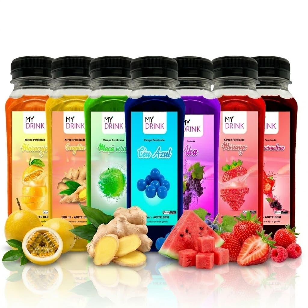 Kit 4 Xaropes My Drink Premium 300ml - Para Gin Tônica, Soda Italiana e Drinks - Escolha seus Sabores
