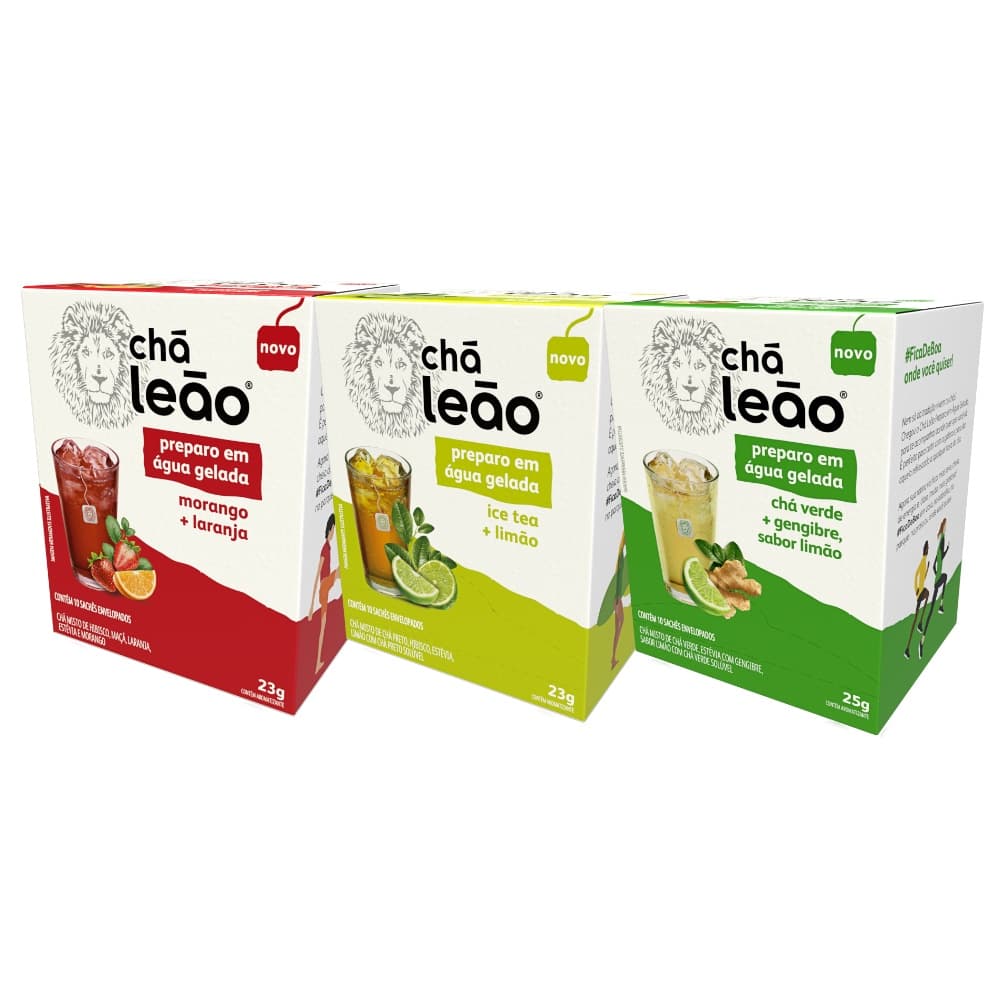Cha Leao Gelado, 30 saquinhos, Água gelada