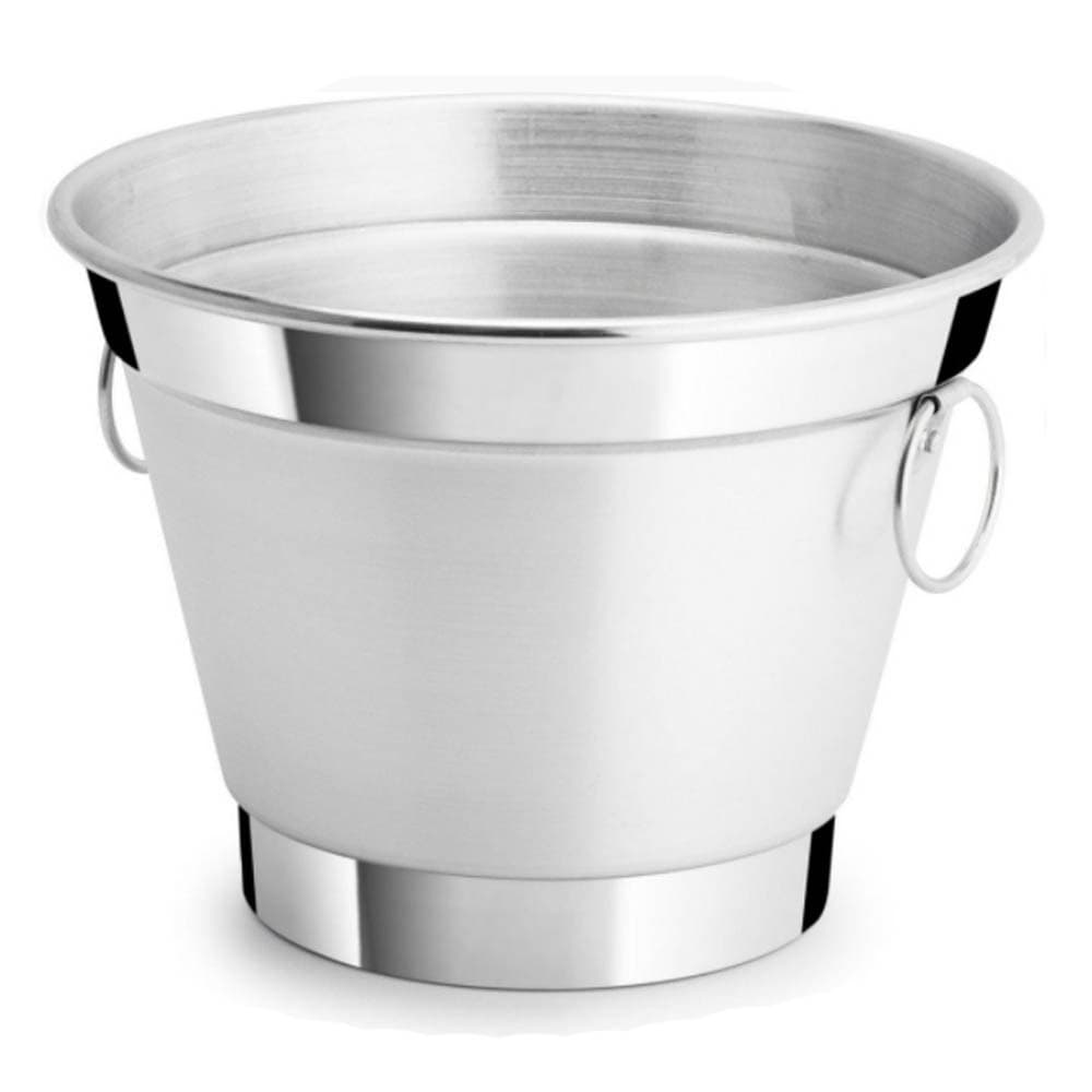 Balde de Gelo em Alumínio Polido 4 PÇS 7 L  GRANDE 26 CM REFORÇADO, LATA ( comporta até 4 garrafas 600ml ou 6 long neck)