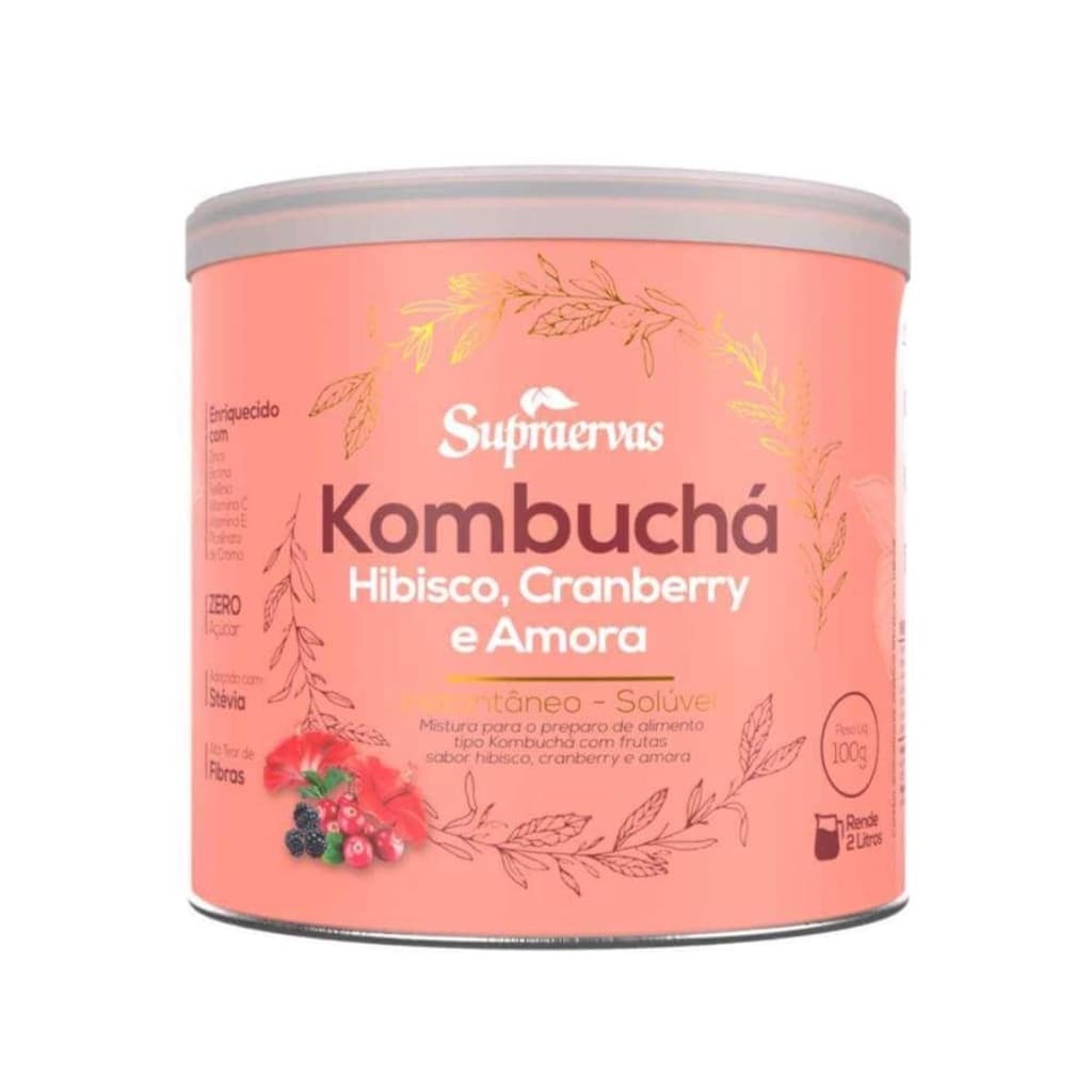 Kombuchá - Sabor Hibisco, Cranberry com Amora  ou Abacaxi com Hortelã ou Laranja com Acerola 100g