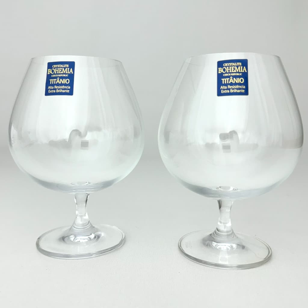 Jogo 2 Taças de Conhaque Drink Cristal Bohemia Colibri 690ml