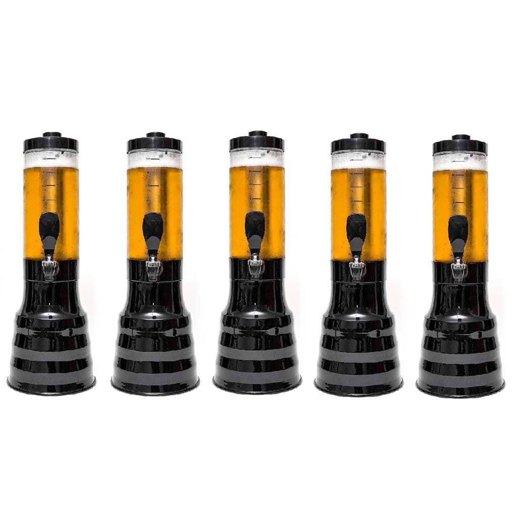 5 Torre Chopp Chopeira Beer 2.2 Litros Giratória + 10 Tubo Gelante Copo Com Alça
