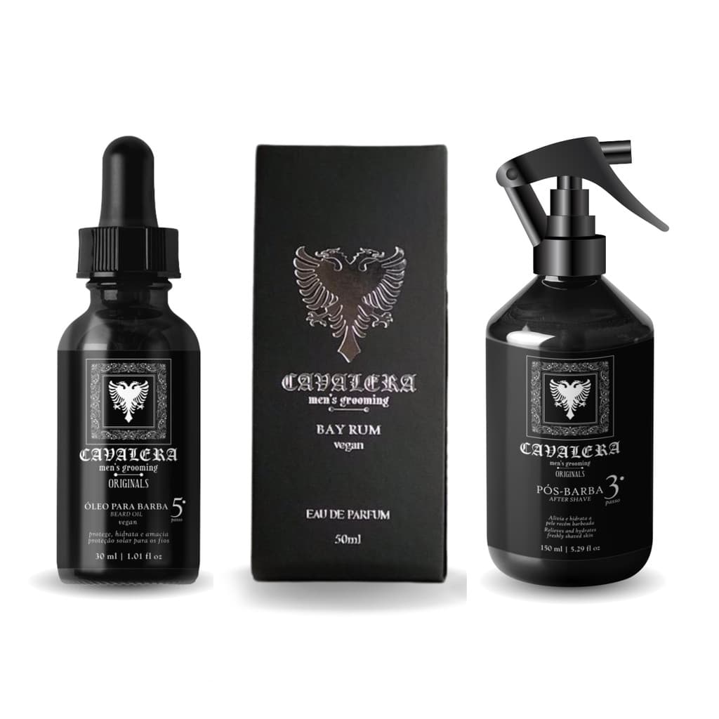 Kit Bay Rum - Loção Pós Barba, Óleo Cavalera e Perfume Bay Rum Cavalera