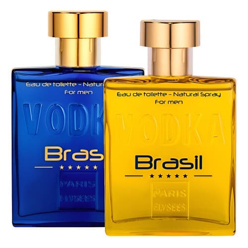 Kit 1 Vodka Brasil Azul + 1 Vodka Brasil Amarelo 100ml