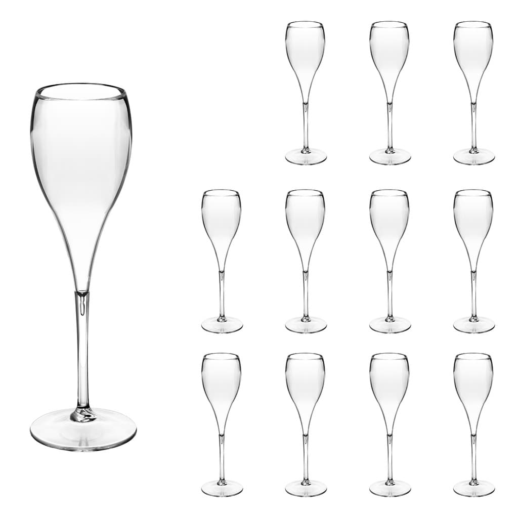 Taças de Acrílco PREMIUM 12 Peças RESISTENTE 120ml ELEGANTE Taça de Champanhe Taça Espumante