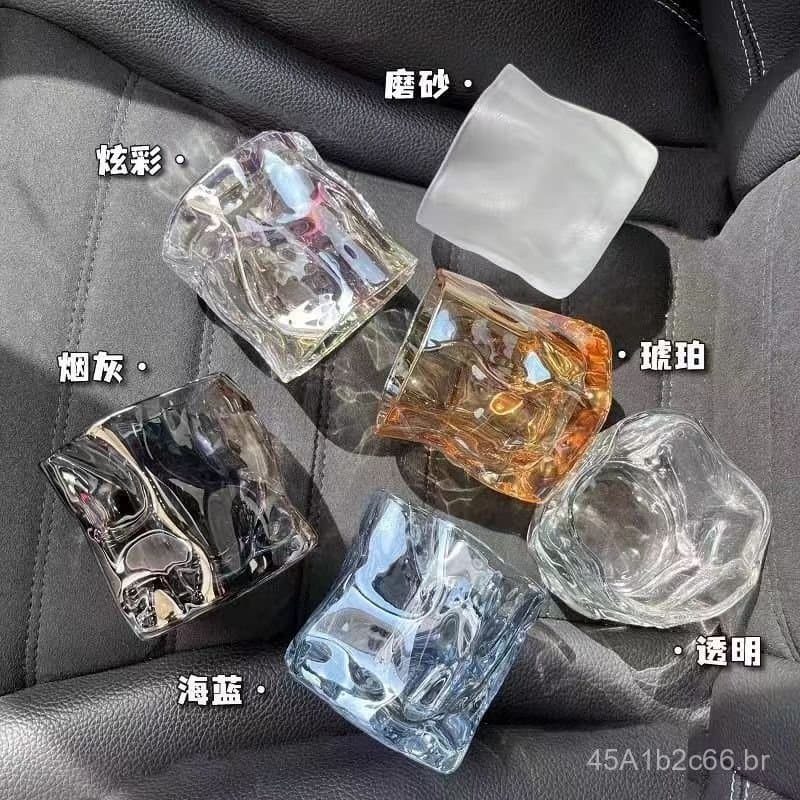 Copo torcido criativo em origami, popular como copo para whisky e cerveja, copo de cristal, copo de água com formato úni
