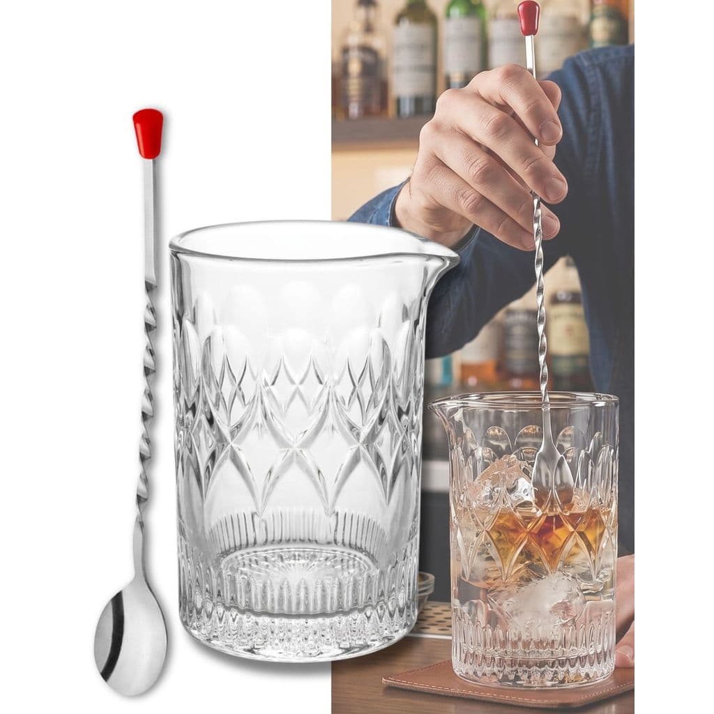 Kit Mixing Glass e Colher Bailarina Negroni Bartender Drinks Caipirinha Gin Barman bebidas Drinks Martini