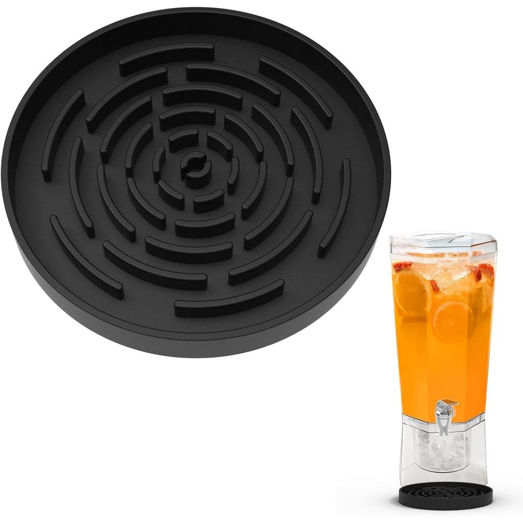 Bandeja Coletora de Gotas para Dispensador de Bebidas, 1 Unidade de Tapete Coletor de Gotas em Silicone Preto para a Mai